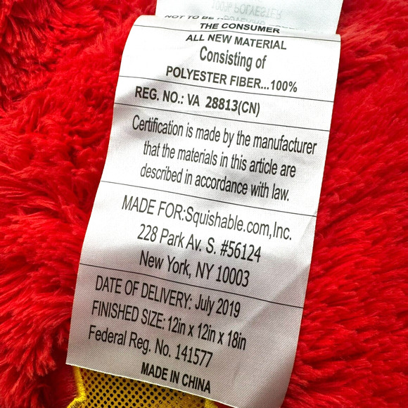 SQUISHABLE Large 18" RETIRED Red Rocket Space Ship Stuffed Plush Celestials EUC - Picture 7 of 9